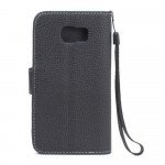 Wholesale Samsung Galaxy S6 Classic Flip Leather Wallet Case with Strap (Black)